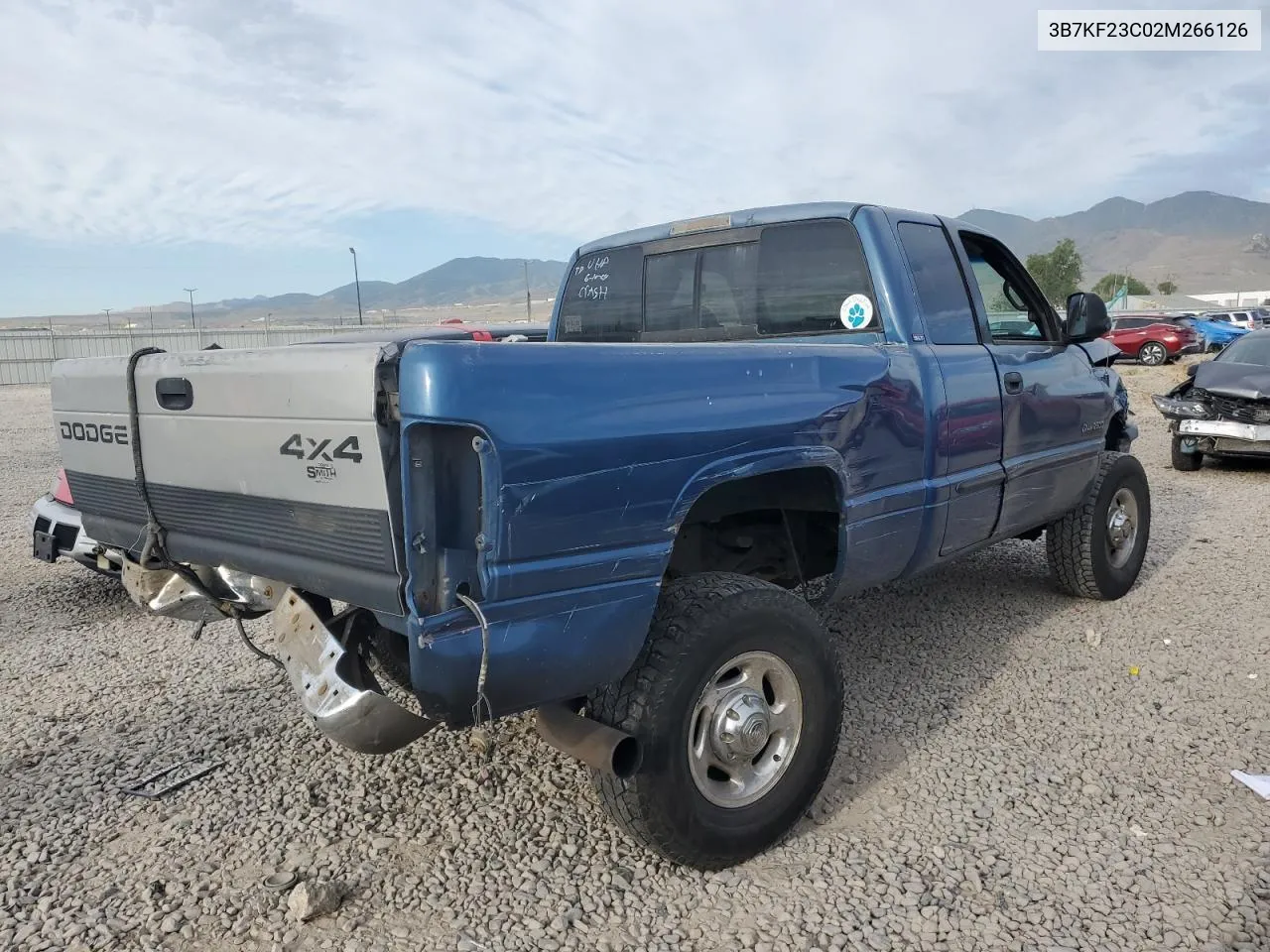 2002 Dodge Ram 2500 VIN: 3B7KF23C02M266126 Lot: 61238244