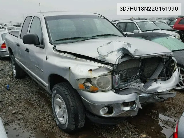 2002 Dodge Ram 1500 VIN: 3D7HU18N22G151990 Lot: 62487684