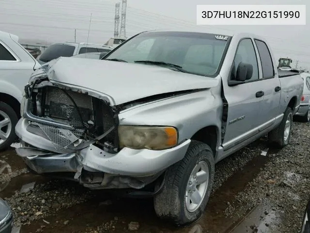 2002 Dodge Ram 1500 VIN: 3D7HU18N22G151990 Lot: 62487684