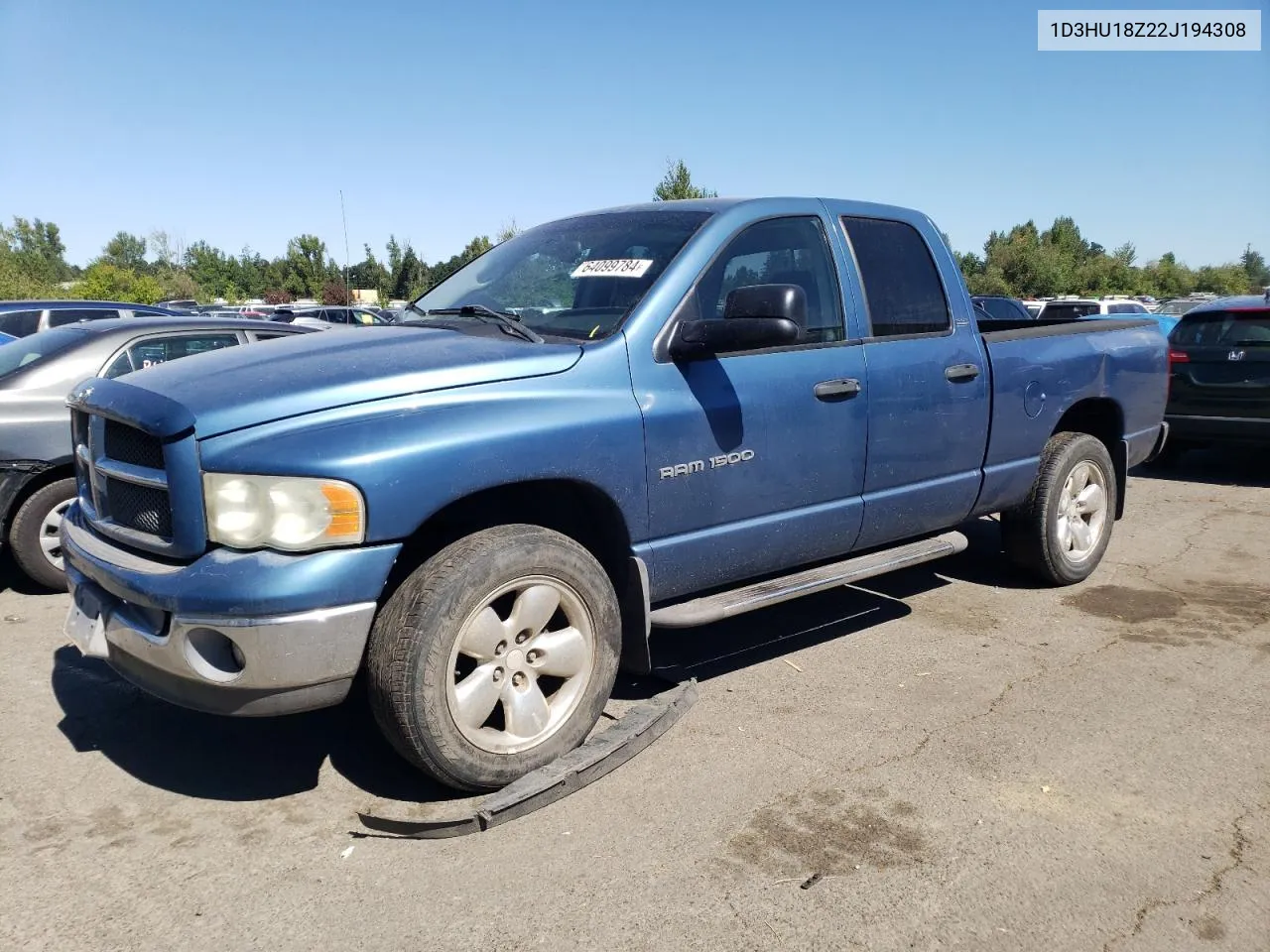 2002 Dodge Ram 1500 VIN: 1D3HU18Z22J194308 Lot: 64099784