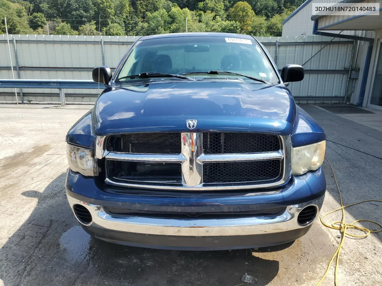 2002 Dodge Ram 1500 VIN: 3D7HU18N72G140483 Lot: 69273014