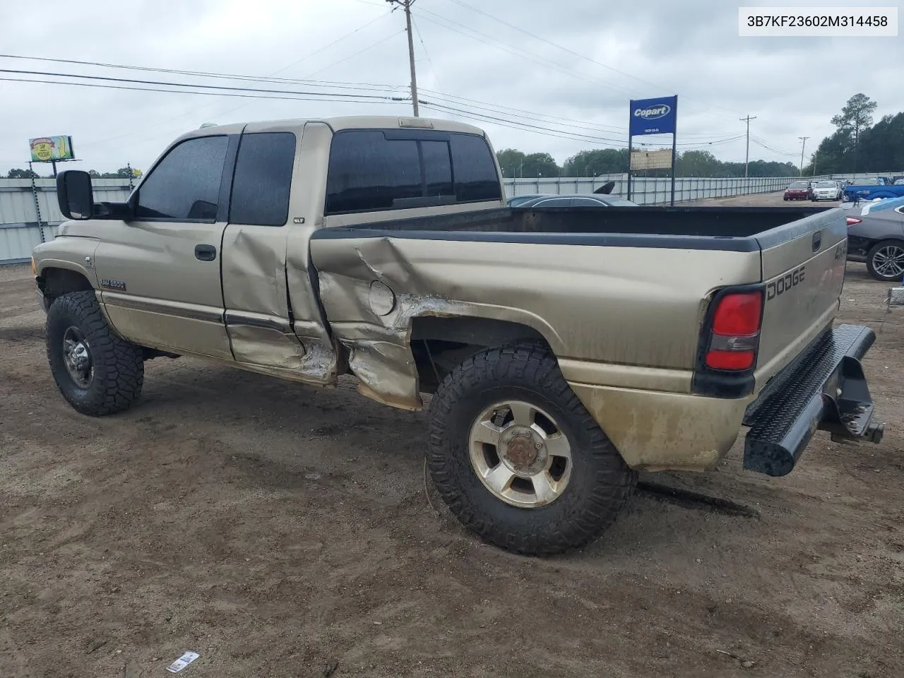 2002 Dodge Ram 2500 VIN: 3B7KF23602M314458 Lot: 70518414