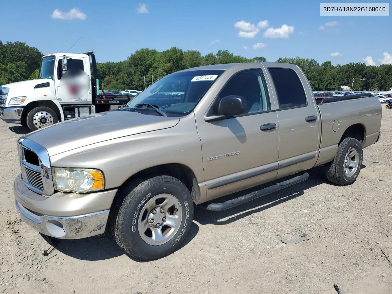 2002 Dodge Ram 1500 VIN: 3D7HA18N22G168040 Lot: 70610024