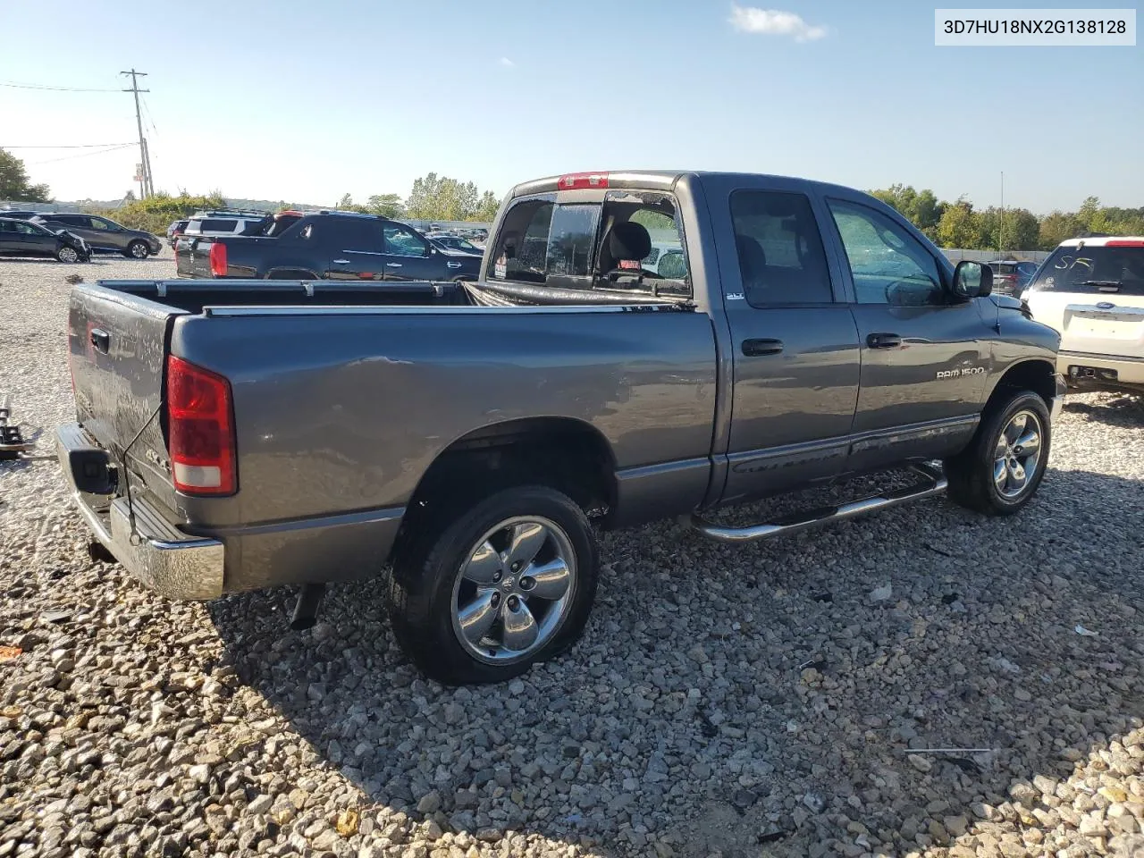 2002 Dodge Ram 1500 VIN: 3D7HU18NX2G138128 Lot: 70697194