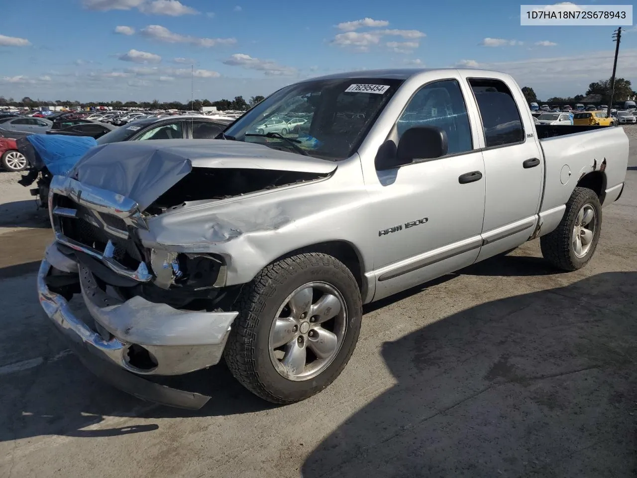 2002 Dodge Ram 1500 VIN: 1D7HA18N72S678943 Lot: 76295454