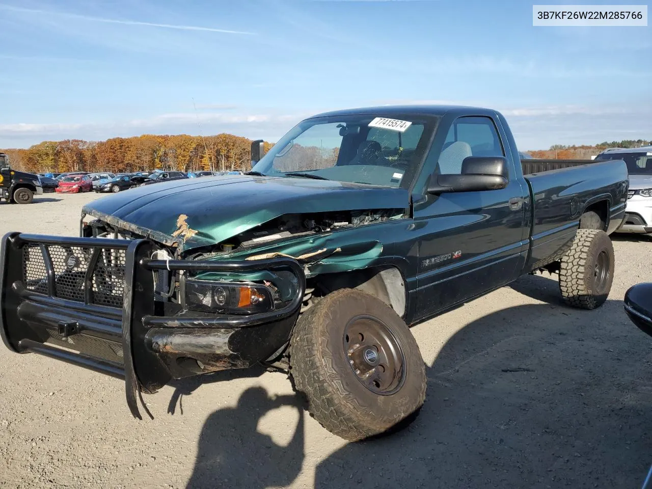 2002 Dodge Ram 2500 VIN: 3B7KF26W22M285766 Lot: 77415574