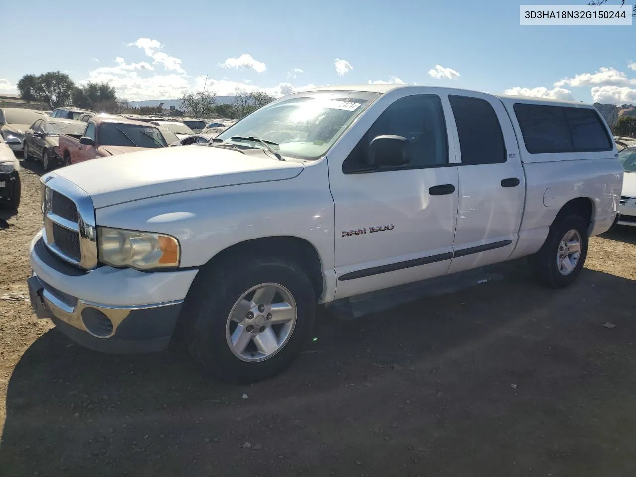 2002 Dodge Ram 1500 VIN: 3D3HA18N32G150244 Lot: 77575424