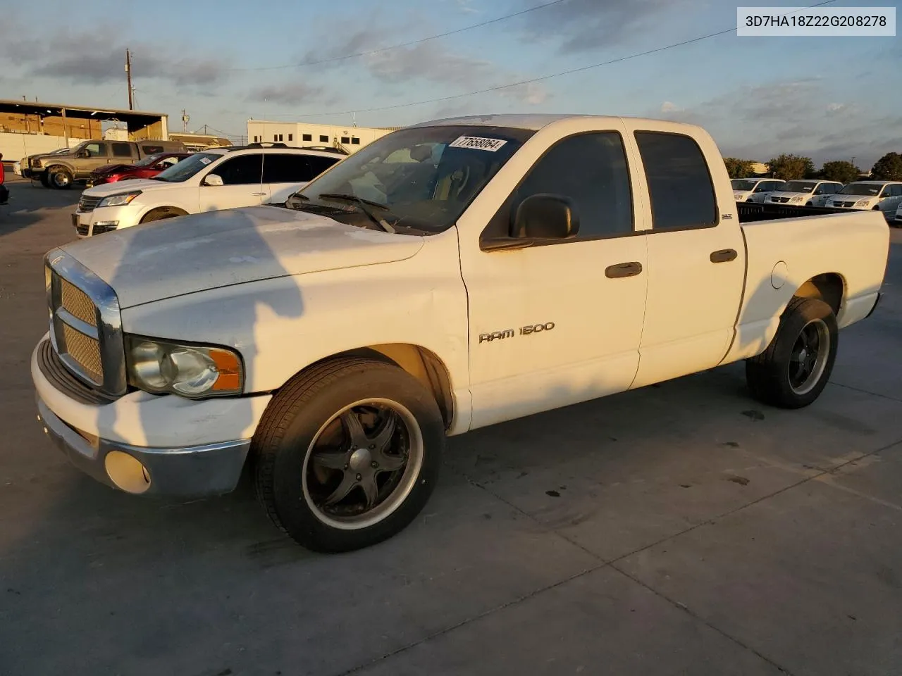 2002 Dodge Ram 1500 VIN: 3D7HA18Z22G208278 Lot: 77658064