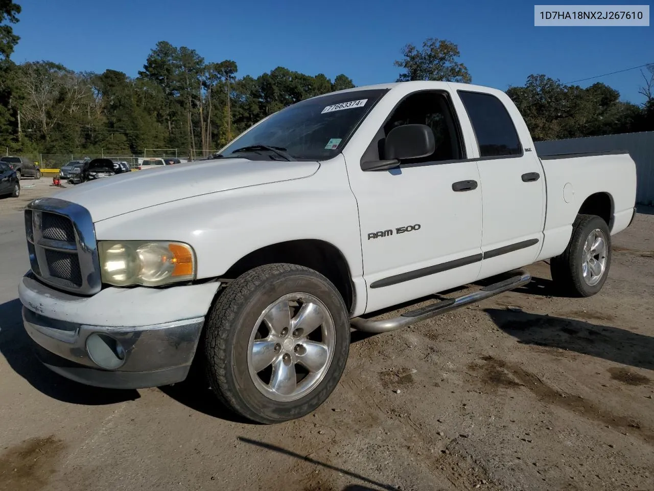 2002 Dodge Ram 1500 VIN: 1D7HA18NX2J267610 Lot: 77663374