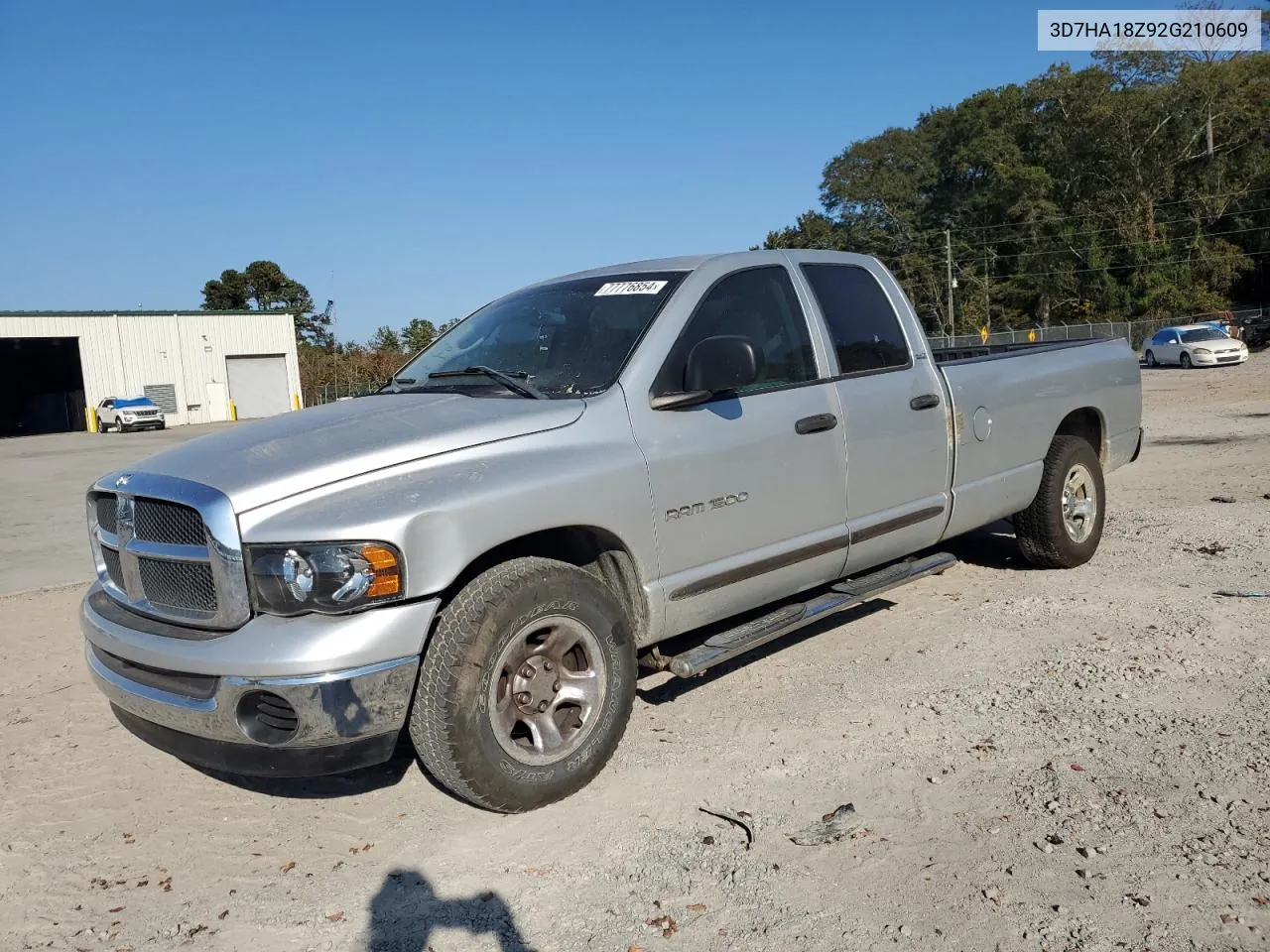 2002 Dodge Ram 1500 VIN: 3D7HA18Z92G210609 Lot: 77776854