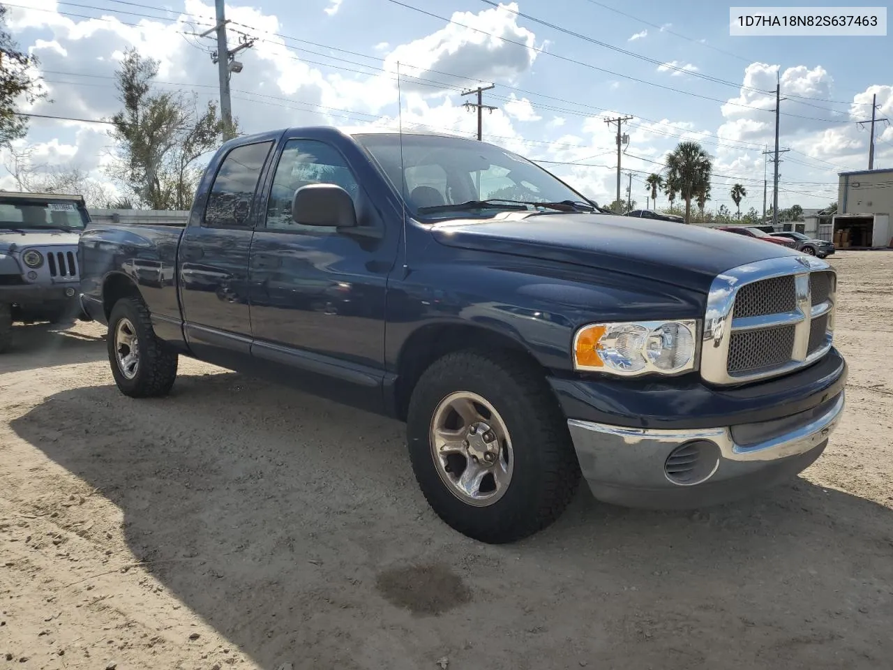 2002 Dodge Ram 1500 VIN: 1D7HA18N82S637463 Lot: 78184884