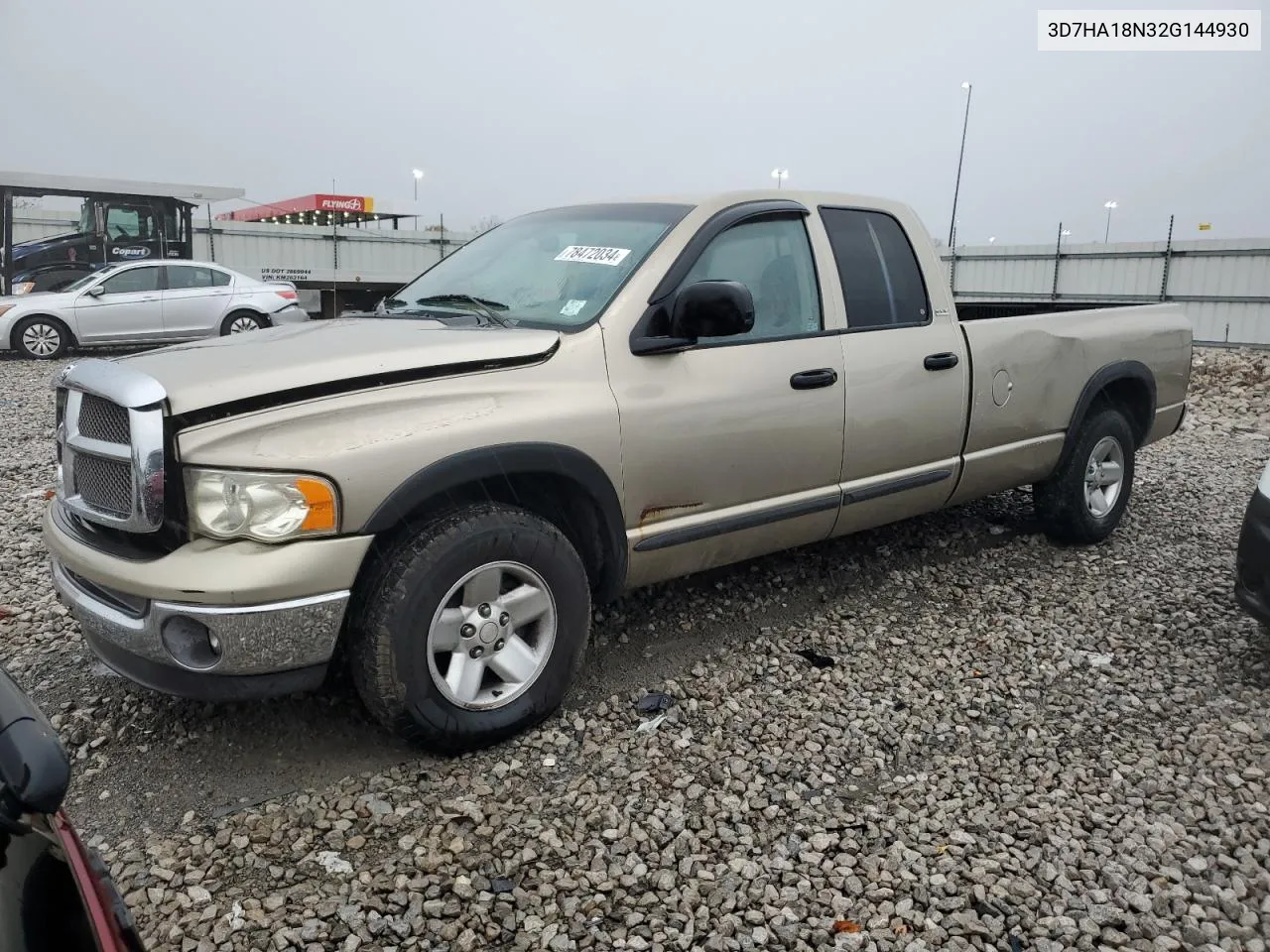 2002 Dodge Ram 1500 VIN: 3D7HA18N32G144930 Lot: 78472034