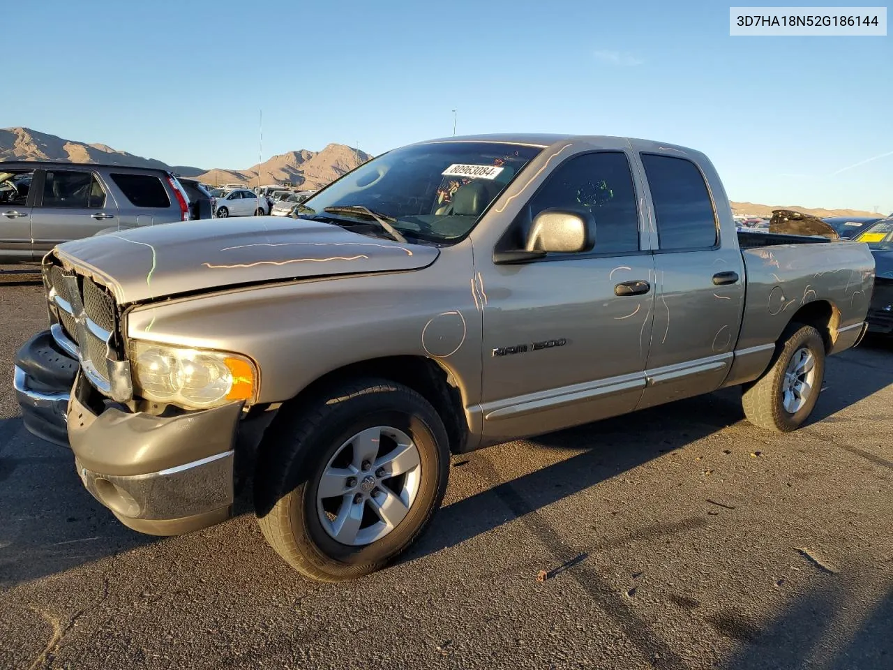 2002 Dodge Ram 1500 VIN: 3D7HA18N52G186144 Lot: 80963084