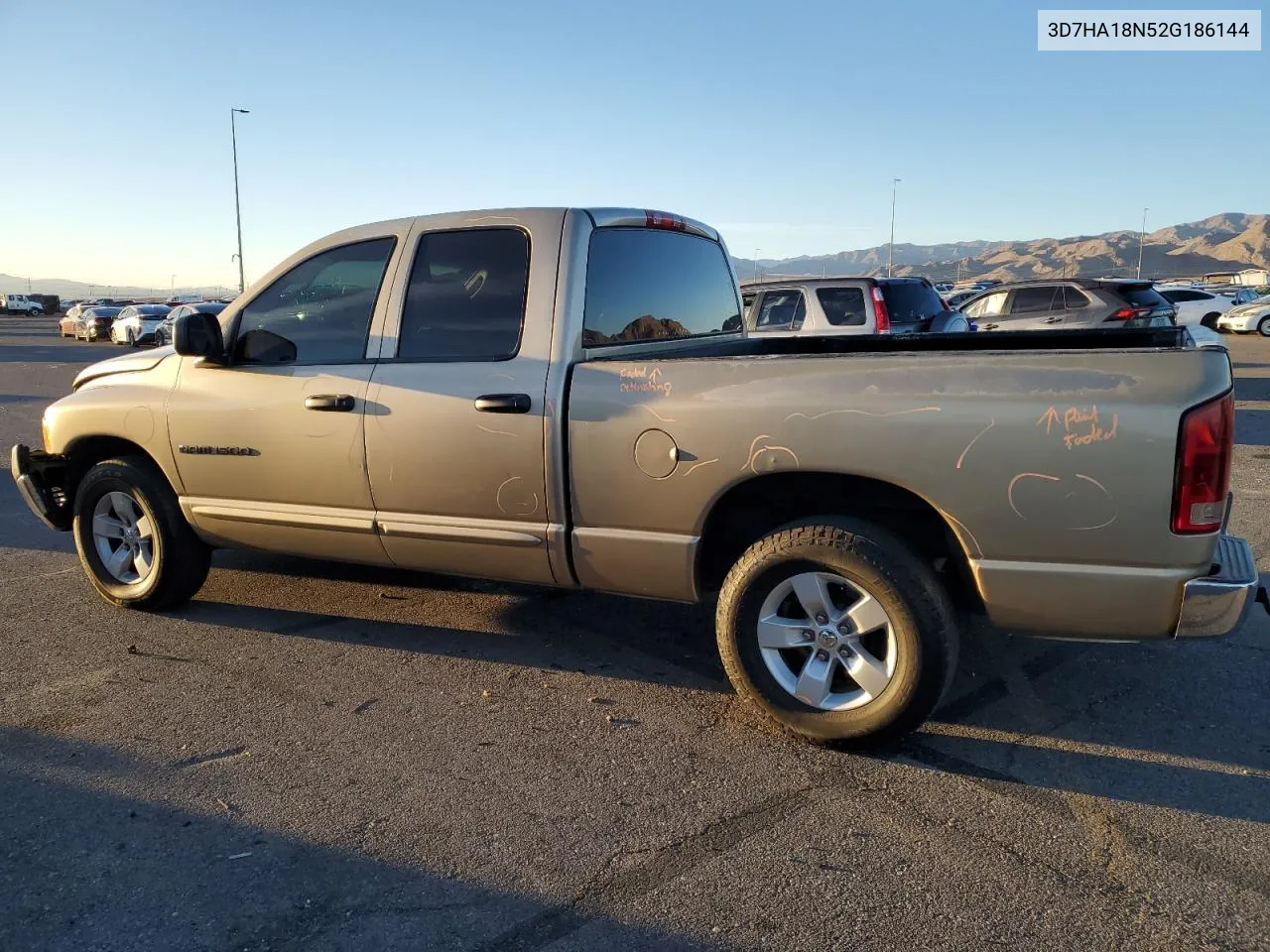 2002 Dodge Ram 1500 VIN: 3D7HA18N52G186144 Lot: 80963084