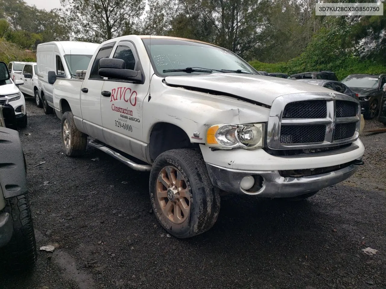 3D7KU28CX3G850750 2003 Dodge Ram 2500 St