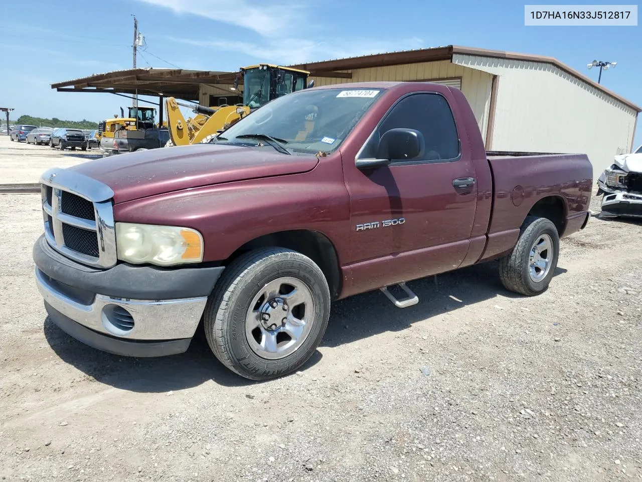 2003 Dodge Ram 1500 St VIN: 1D7HA16N33J512817 Lot: 58774704