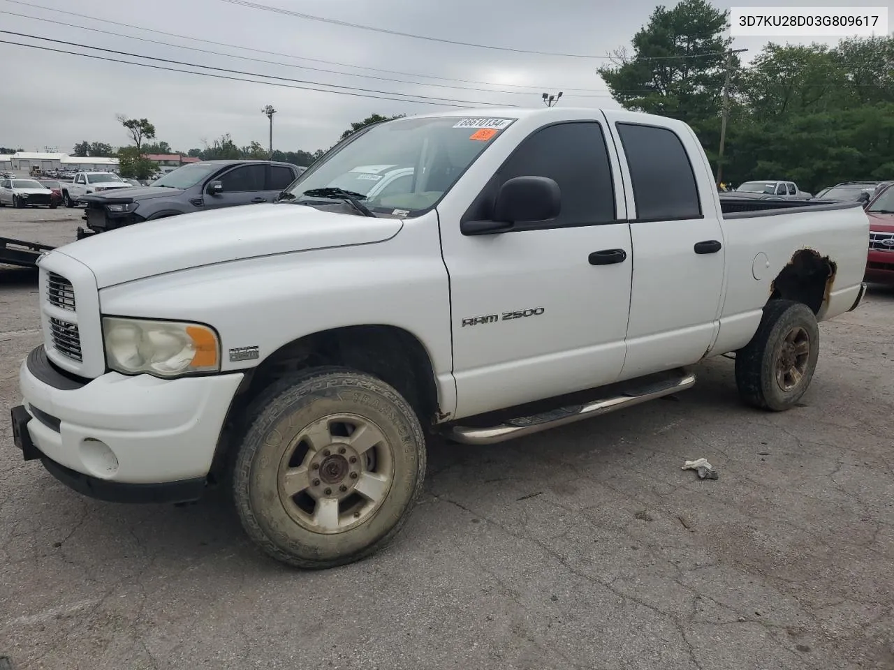 2003 Dodge Ram 2500 St VIN: 3D7KU28D03G809617 Lot: 66610134