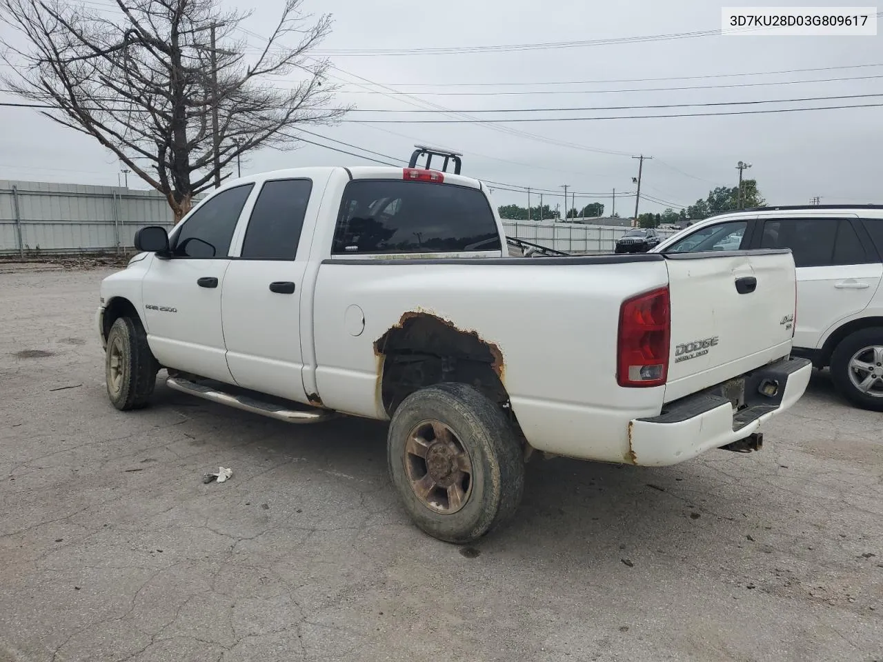 2003 Dodge Ram 2500 St VIN: 3D7KU28D03G809617 Lot: 66610134