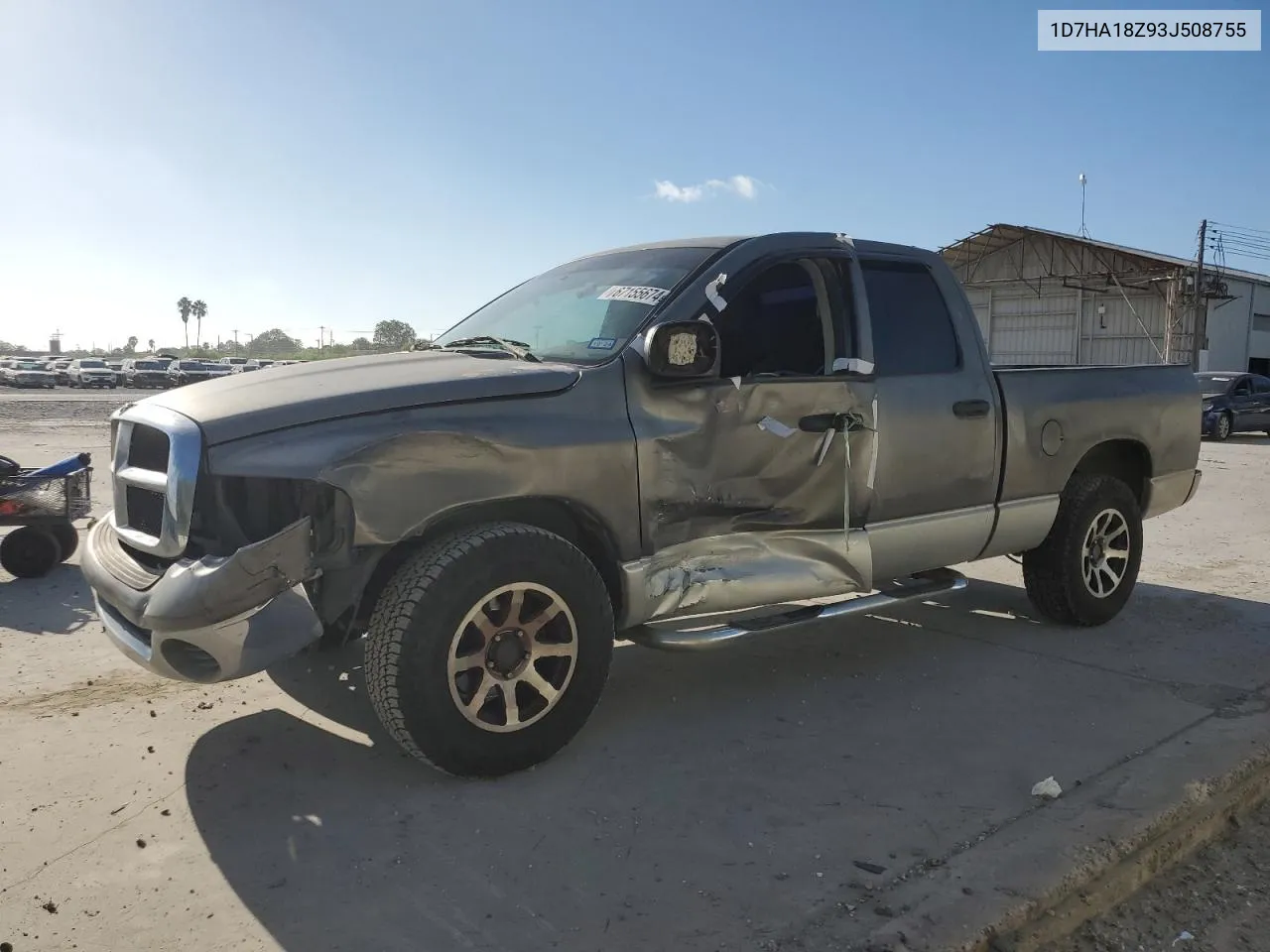 2003 Dodge Ram 1500 St VIN: 1D7HA18Z93J508755 Lot: 67155674