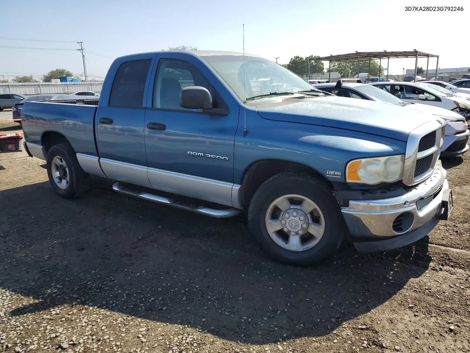 2003 Dodge Ram 2500 St VIN: 3D7KA28D23G792246 Lot: 67420904