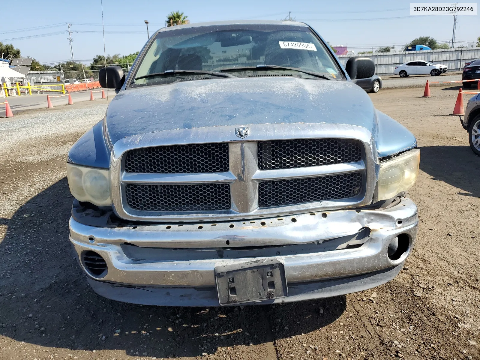 2003 Dodge Ram 2500 St VIN: 3D7KA28D23G792246 Lot: 67420904