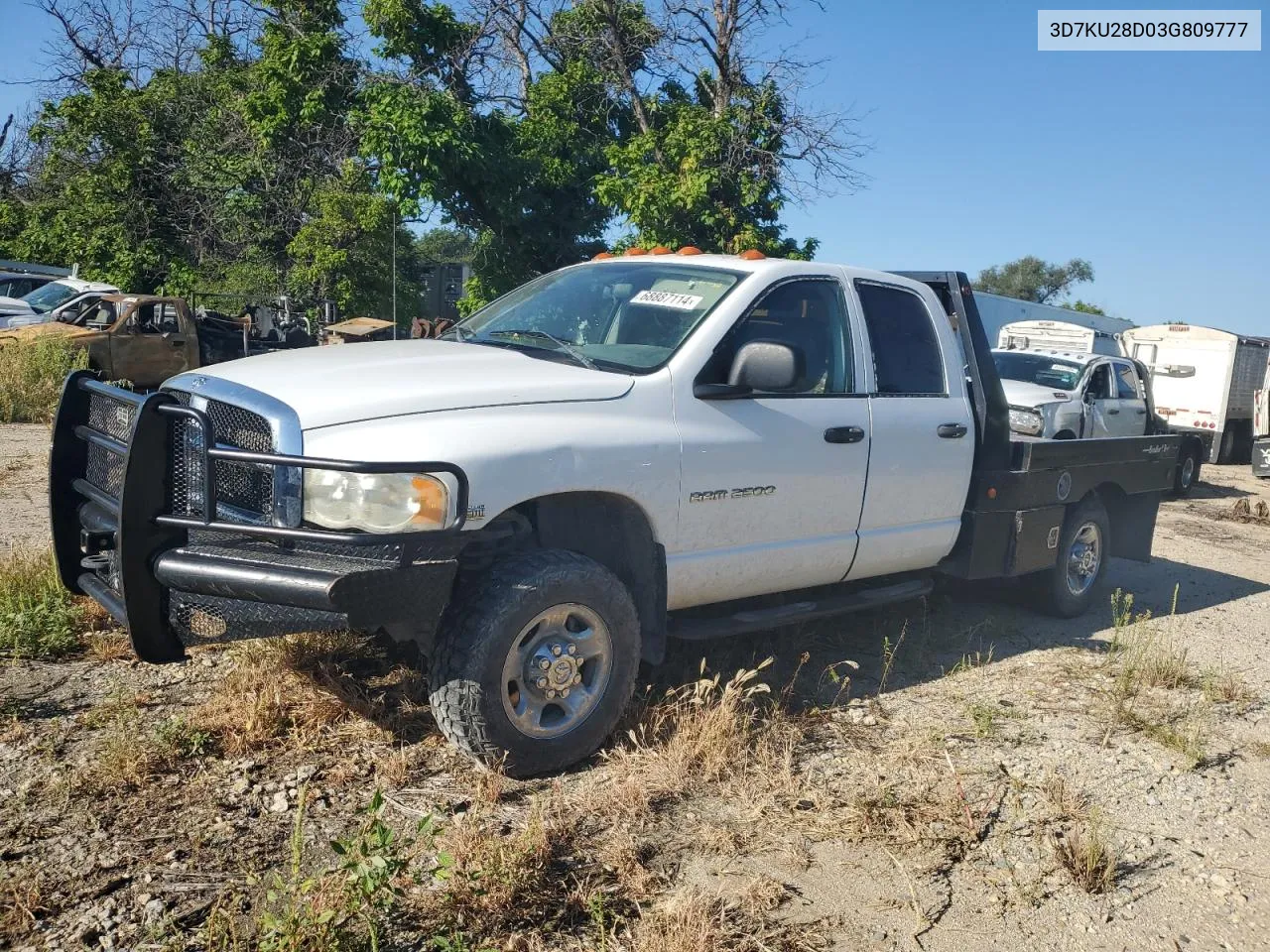 2003 Dodge Ram 2500 St VIN: 3D7KU28D03G809777 Lot: 68887114