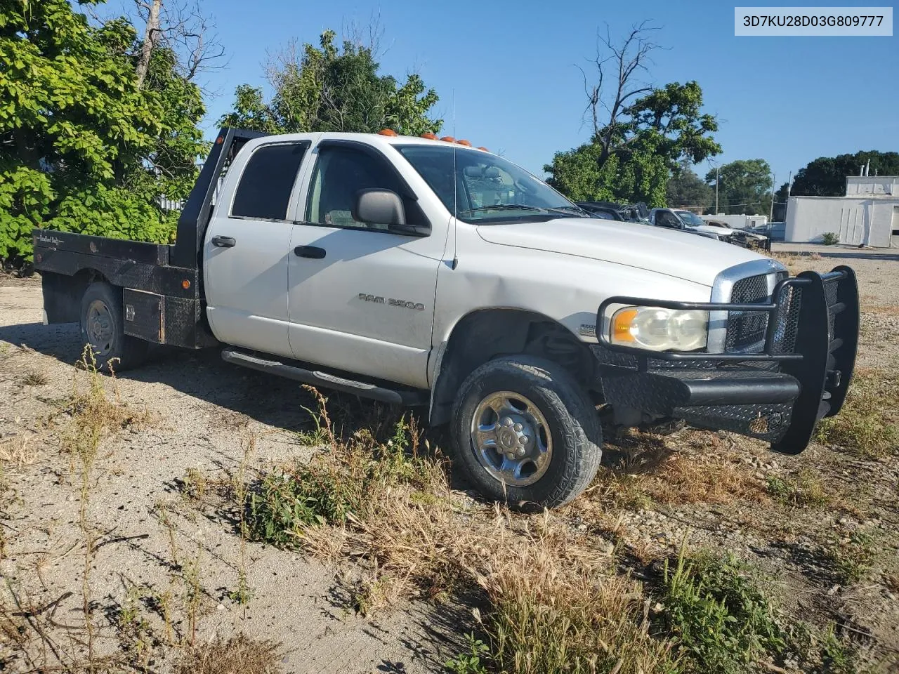 2003 Dodge Ram 2500 St VIN: 3D7KU28D03G809777 Lot: 68887114