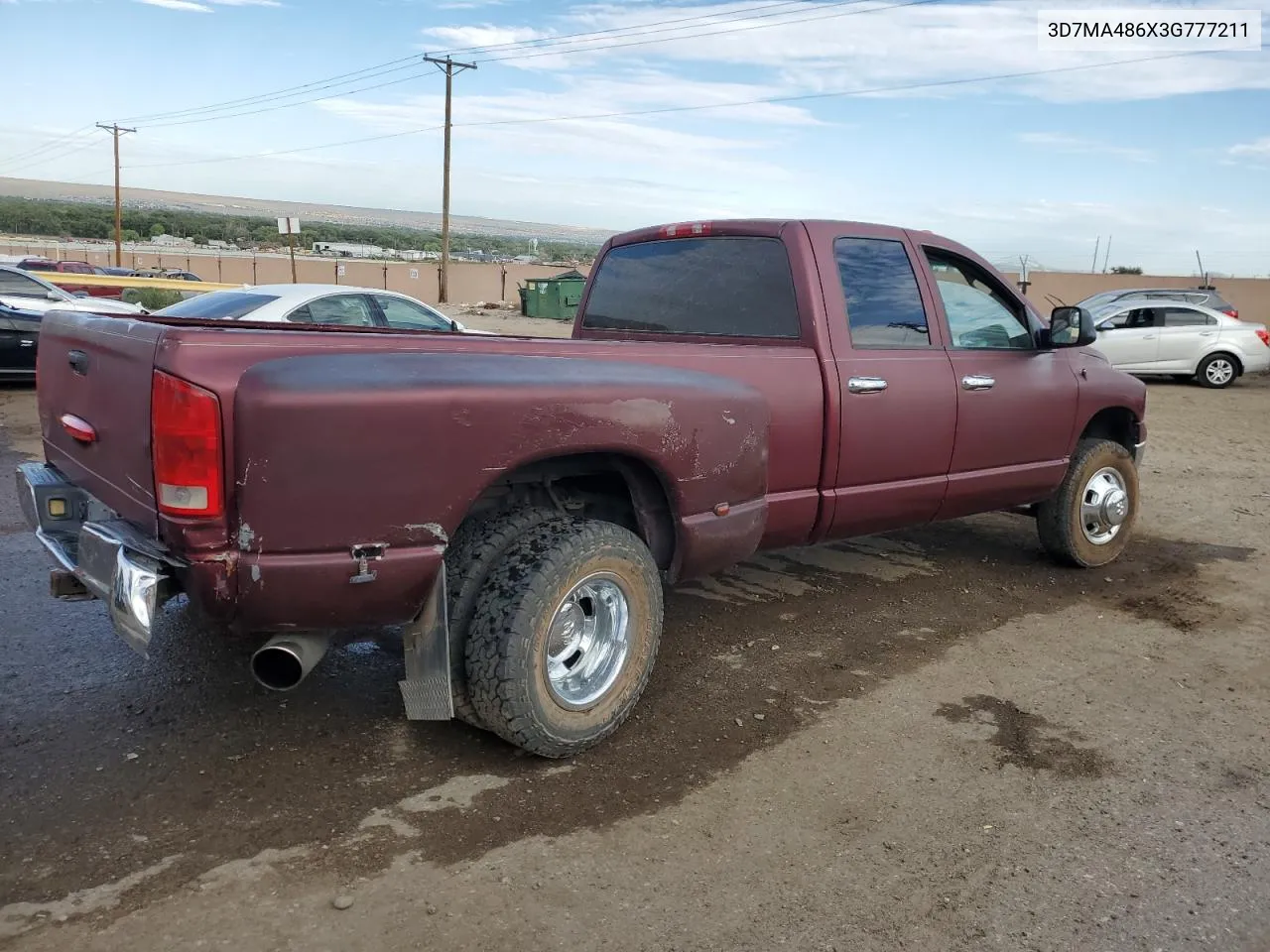 2003 Dodge Ram 3500 St VIN: 3D7MA486X3G777211 Lot: 69519454