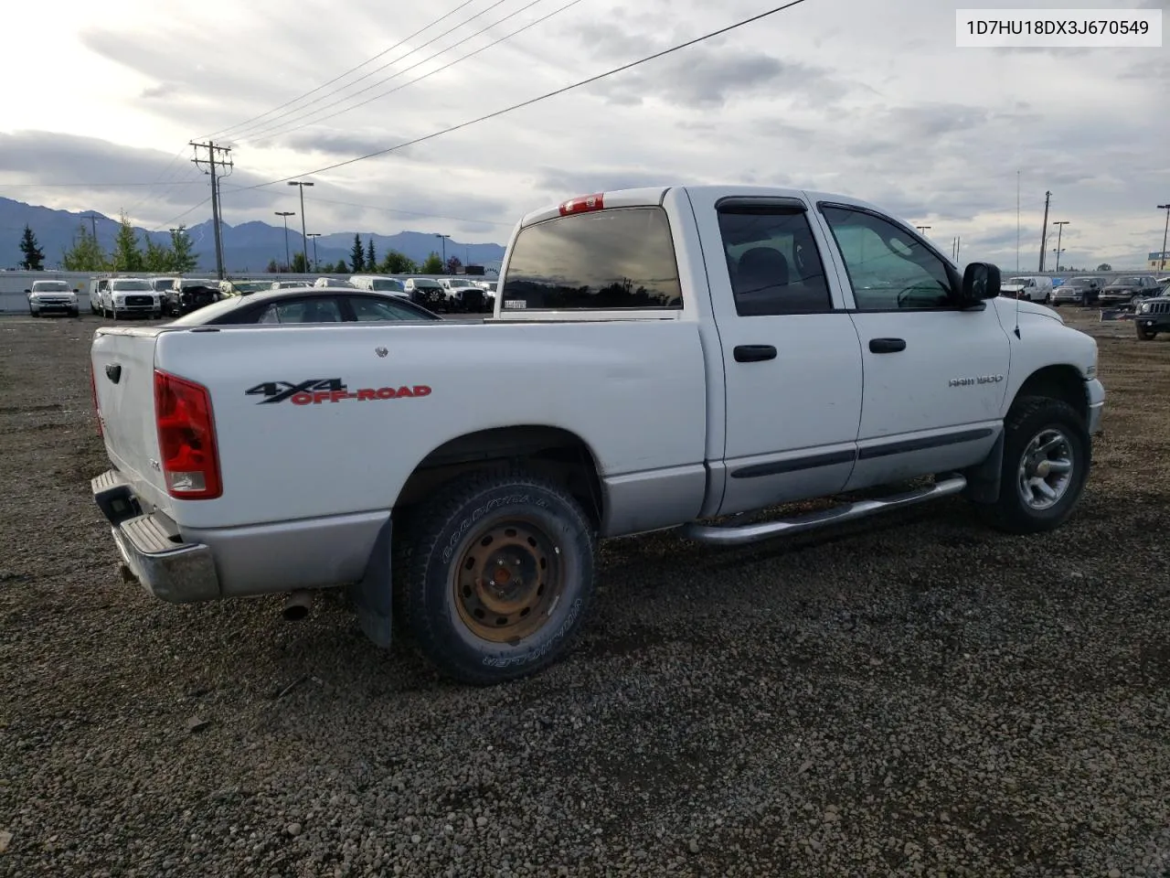 2003 Dodge Ram 1500 St VIN: 1D7HU18DX3J670549 Lot: 69700204