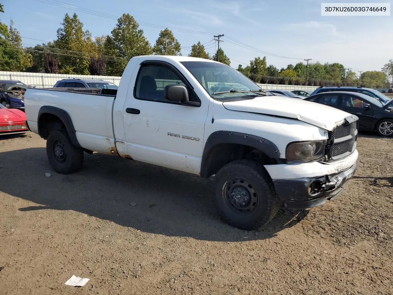 2003 Dodge Ram 2500 St VIN: 3D7KU26D03G746649 Lot: 71827854