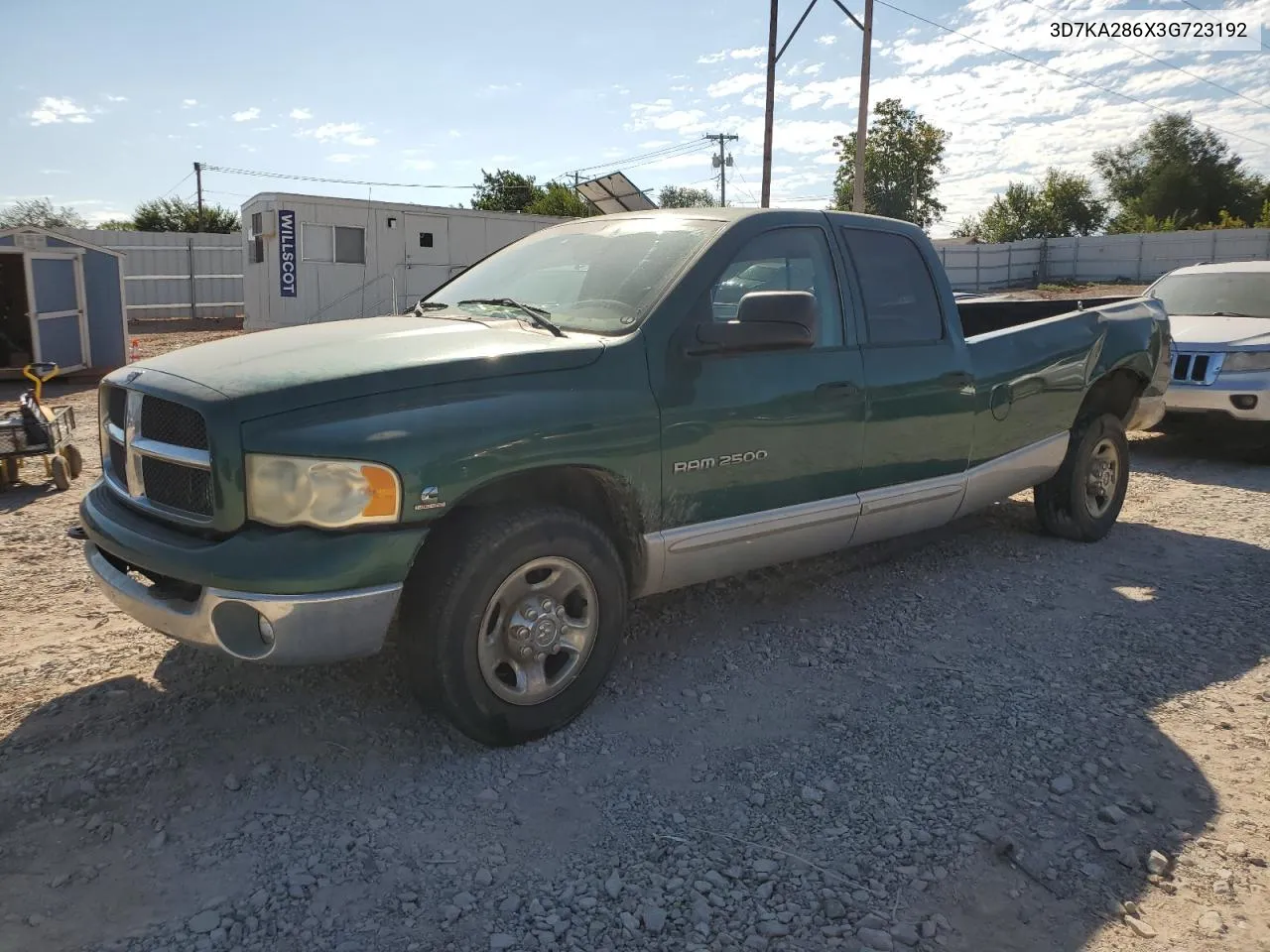 2003 Dodge Ram 2500 St VIN: 3D7KA286X3G723192 Lot: 72010984