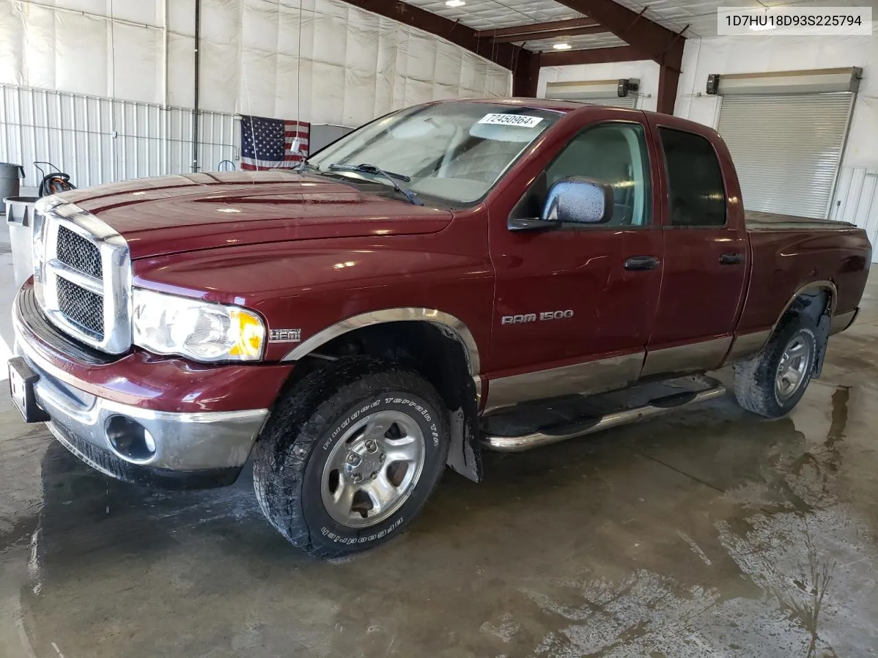 2003 Dodge Ram 1500 St VIN: 1D7HU18D93S225794 Lot: 72450964