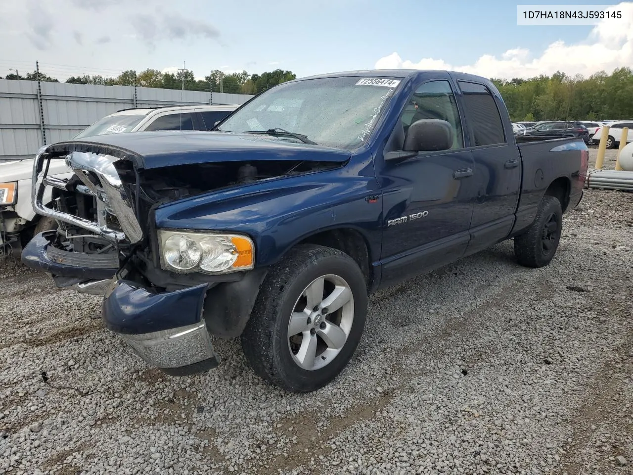 2003 Dodge Ram 1500 St VIN: 1D7HA18N43J593145 Lot: 72556474