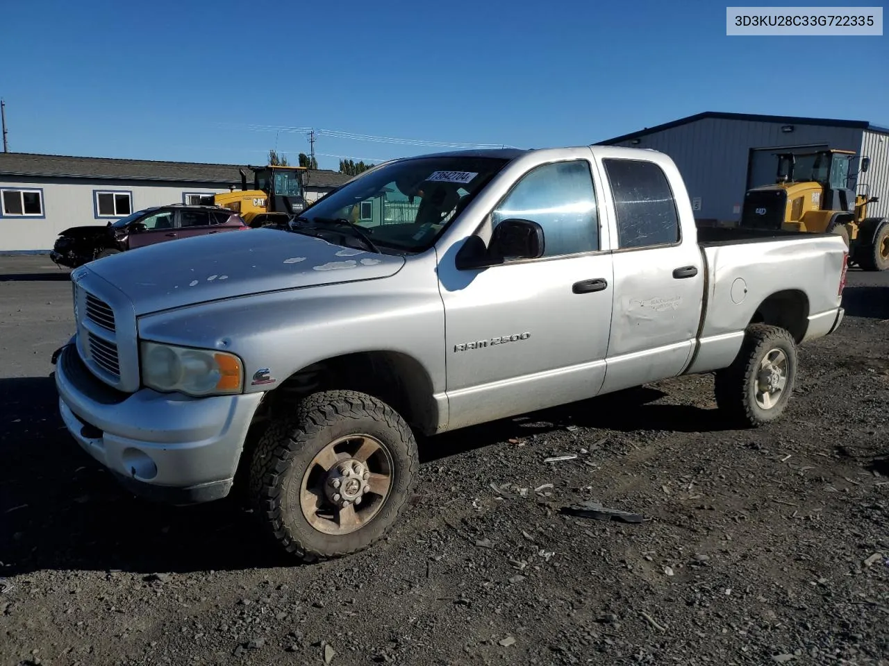 2003 Dodge Ram 2500 St VIN: 3D3KU28C33G722335 Lot: 73642704