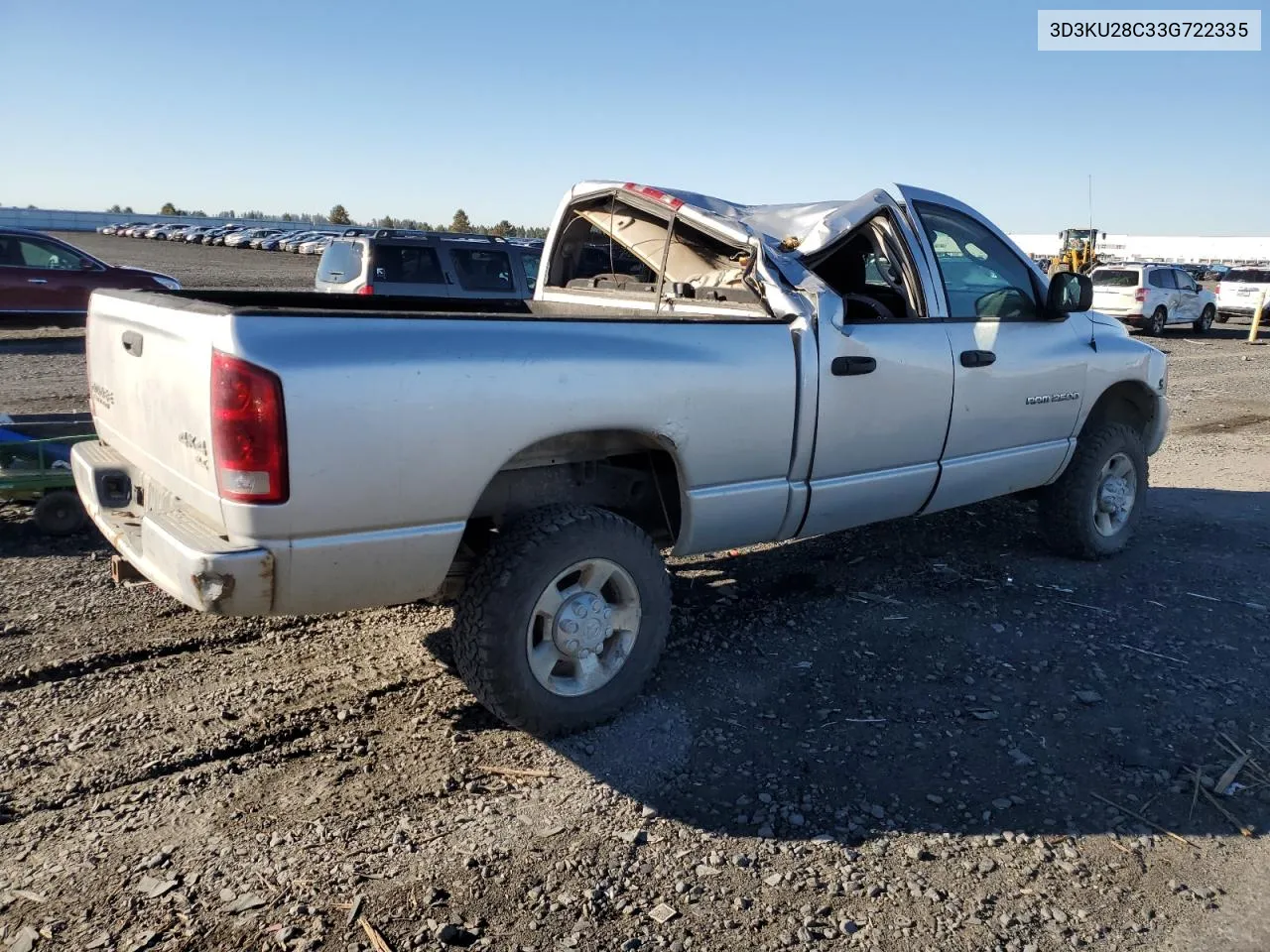 2003 Dodge Ram 2500 St VIN: 3D3KU28C33G722335 Lot: 73642704