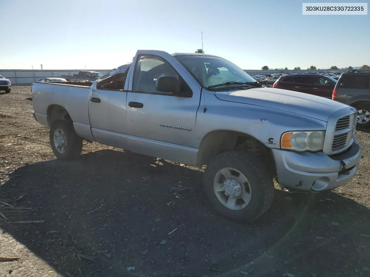 2003 Dodge Ram 2500 St VIN: 3D3KU28C33G722335 Lot: 73642704