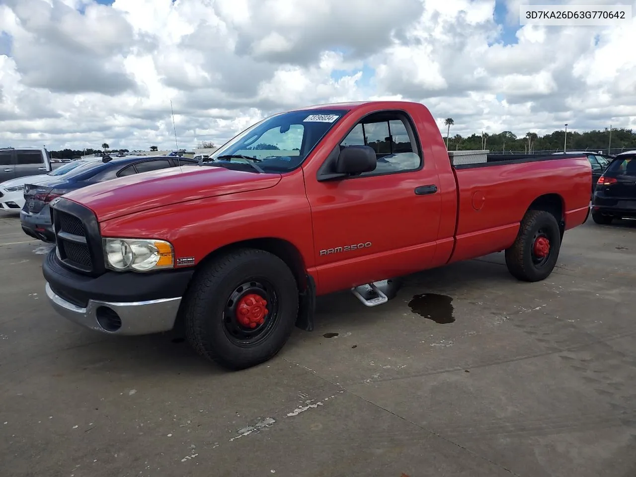 2003 Dodge Ram 2500 St VIN: 3D7KA26D63G770642 Lot: 73796034