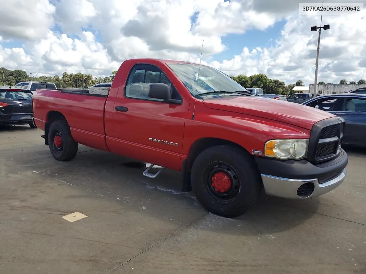 2003 Dodge Ram 2500 St VIN: 3D7KA26D63G770642 Lot: 73796034