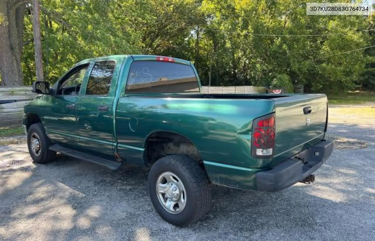 2003 Dodge Ram 2500 St VIN: 3D7KU28D83G764734 Lot: 74746814