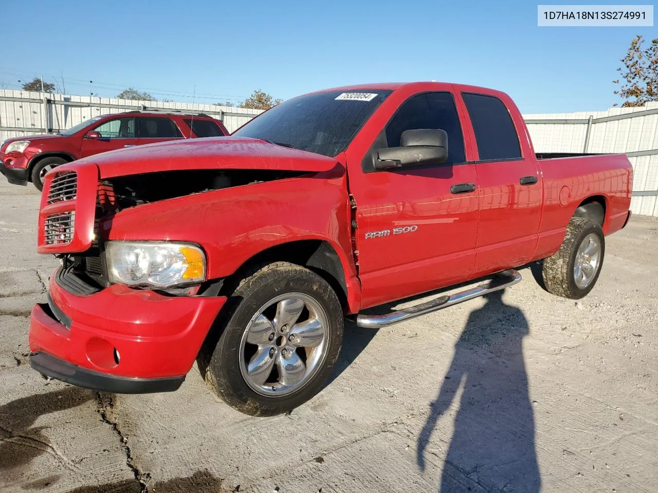 2003 Dodge Ram 1500 St VIN: 1D7HA18N13S274991 Lot: 75320054