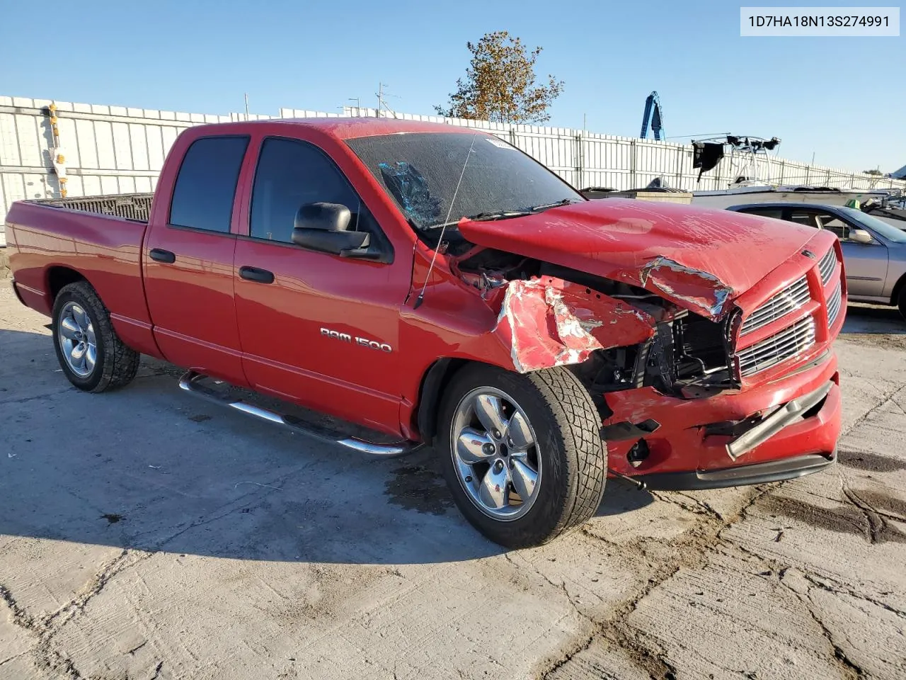 2003 Dodge Ram 1500 St VIN: 1D7HA18N13S274991 Lot: 75320054