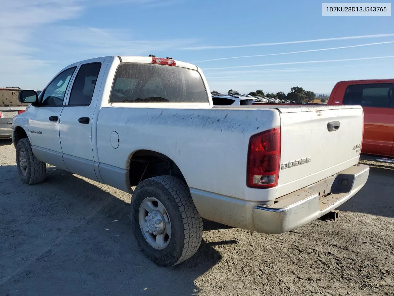 2003 Dodge Ram 2500 St VIN: 1D7KU28D13J543765 Lot: 75830334