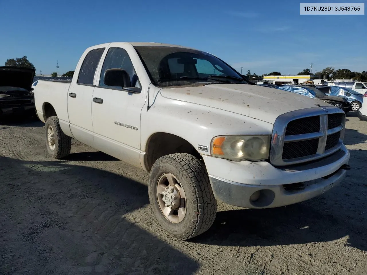 2003 Dodge Ram 2500 St VIN: 1D7KU28D13J543765 Lot: 75830334