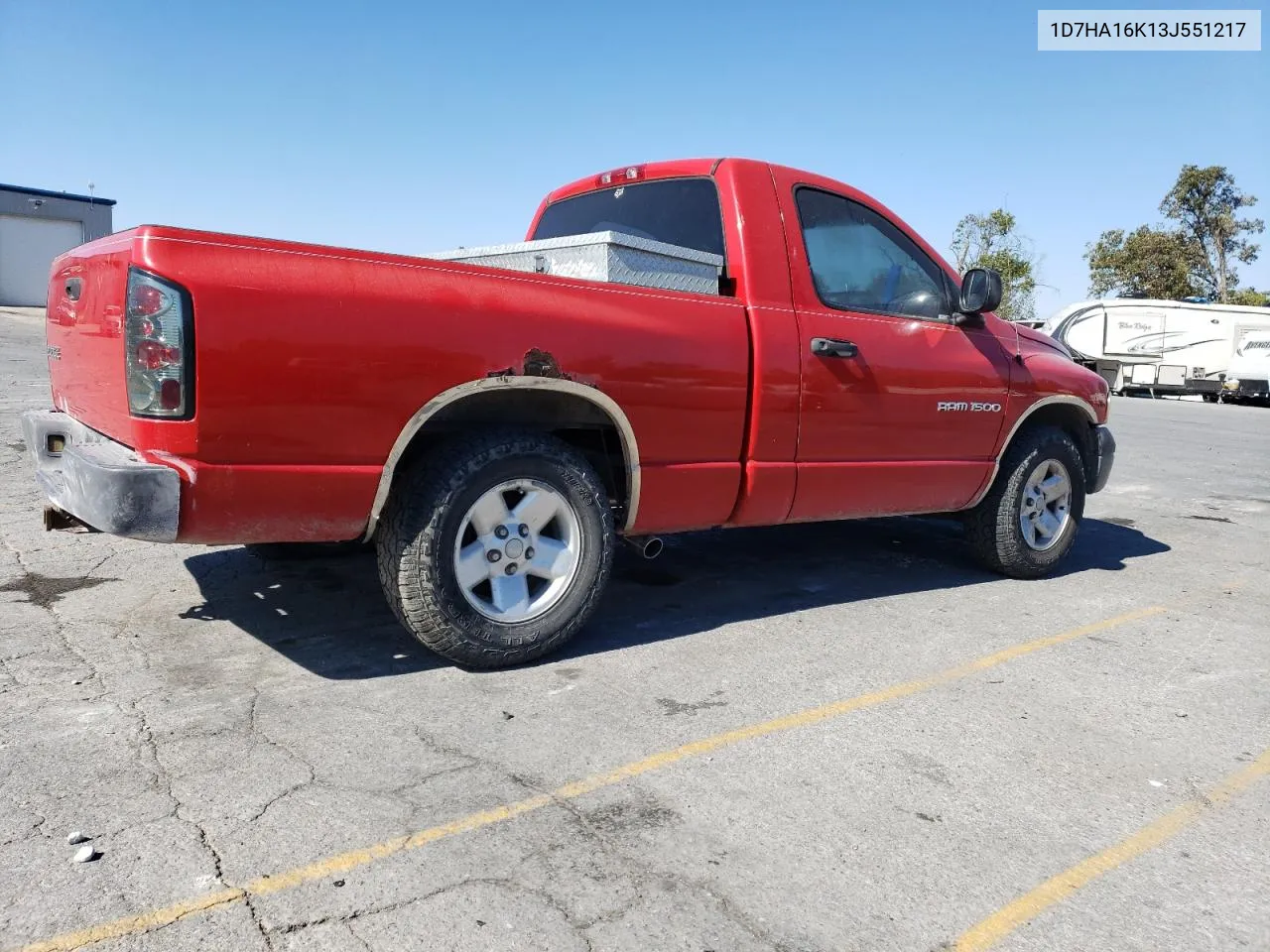 2003 Dodge Ram 1500 St VIN: 1D7HA16K13J551217 Lot: 76009974