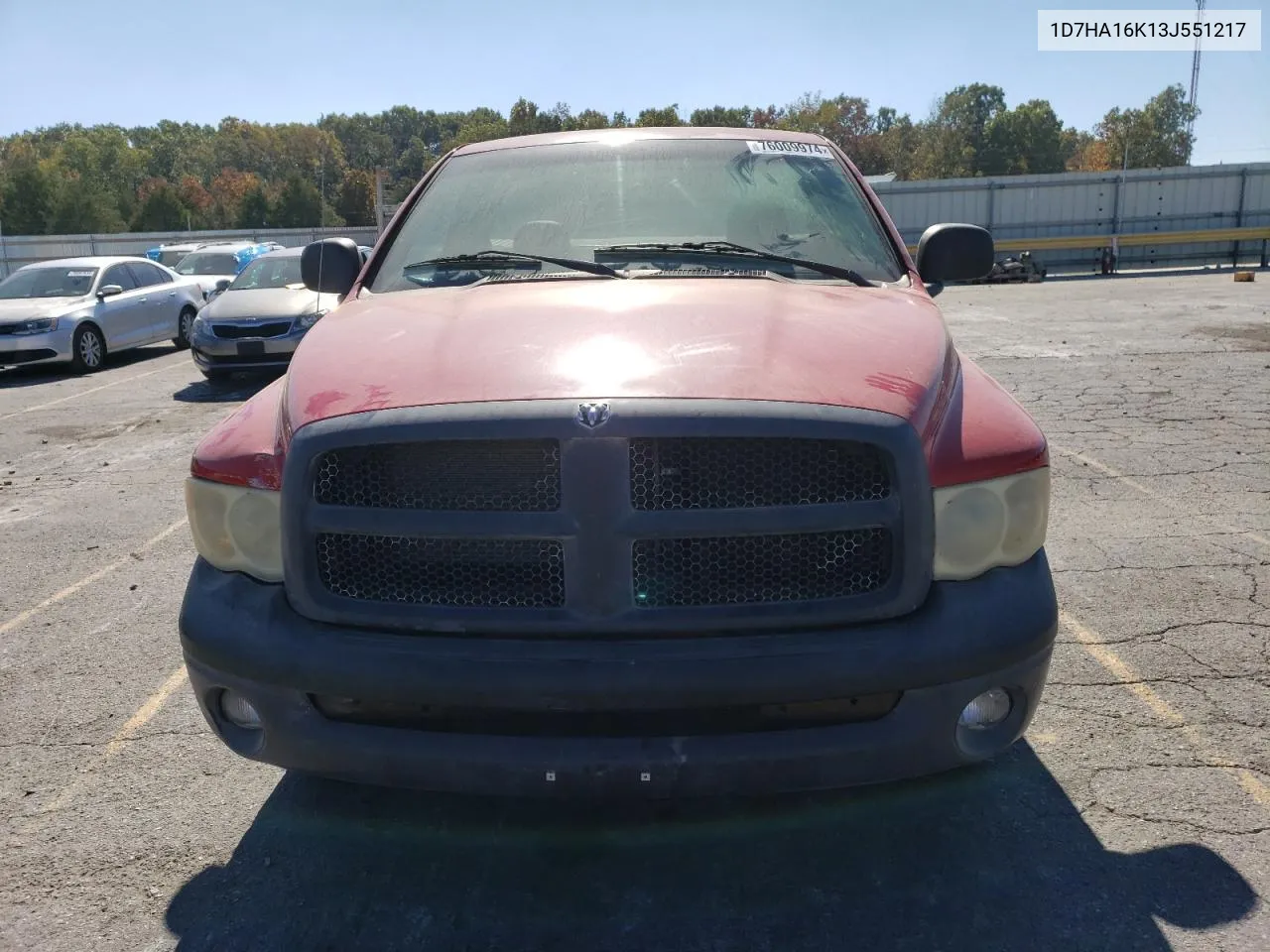 2003 Dodge Ram 1500 St VIN: 1D7HA16K13J551217 Lot: 76009974