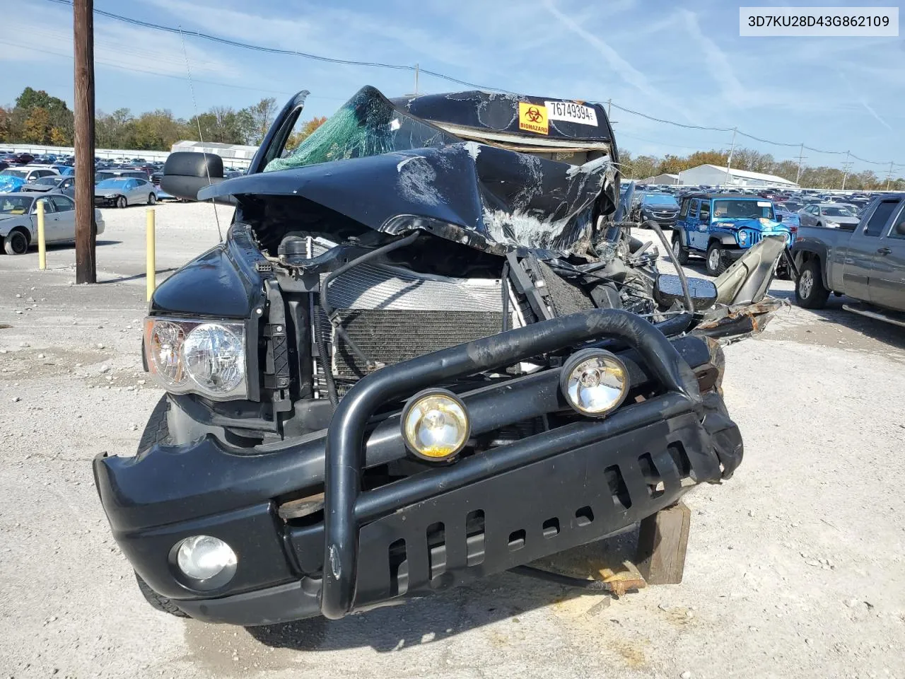 2003 Dodge Ram 2500 St VIN: 3D7KU28D43G862109 Lot: 76749394