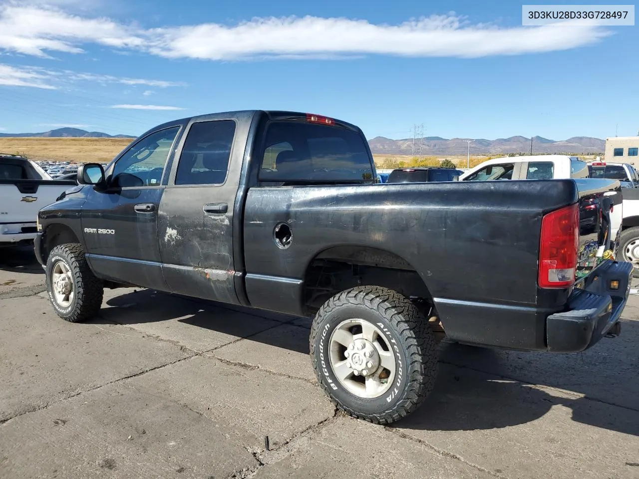 2003 Dodge Ram 2500 St VIN: 3D3KU28D33G728497 Lot: 76834174