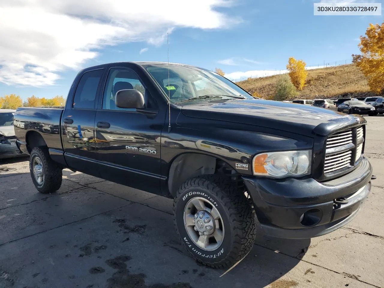 2003 Dodge Ram 2500 St VIN: 3D3KU28D33G728497 Lot: 76834174