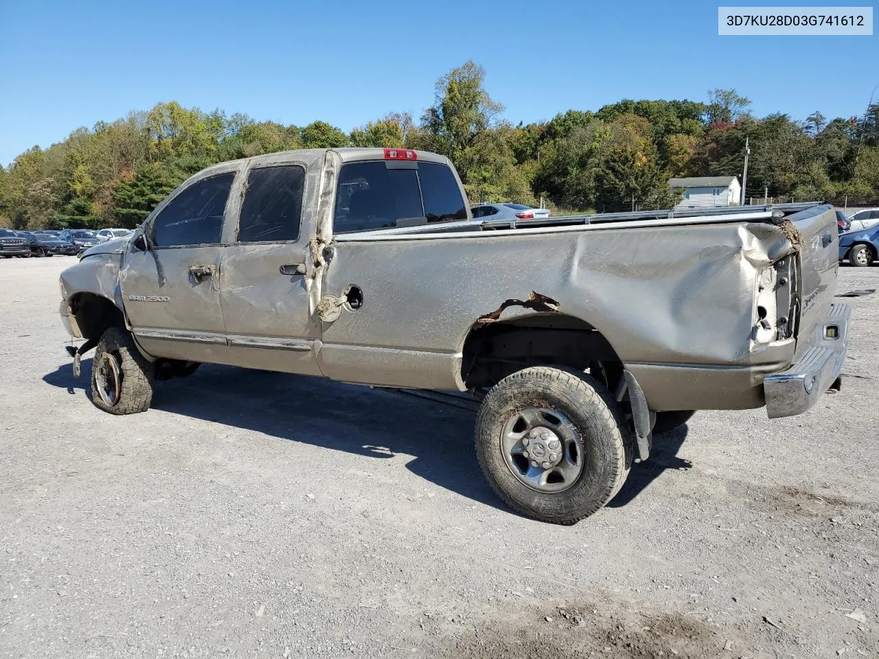 2003 Dodge Ram 2500 St VIN: 3D7KU28D03G741612 Lot: 76937034