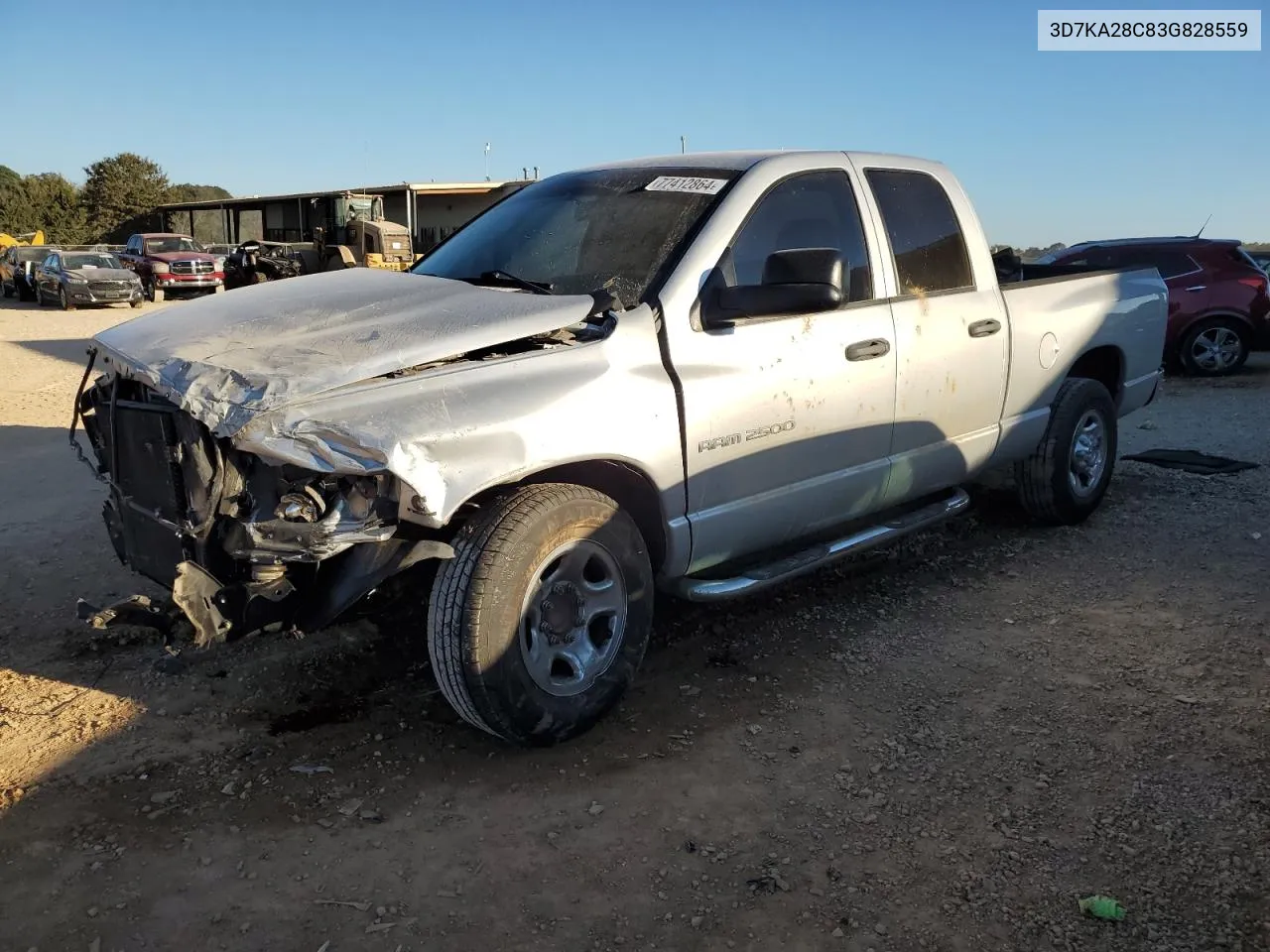 2003 Dodge Ram 2500 St VIN: 3D7KA28C83G828559 Lot: 77412864